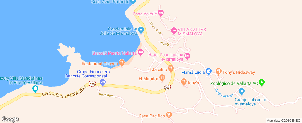 Отель Barcelo Puerto Vallarta на карте Мексики