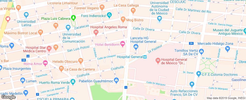 Отель Benidorm на карте Мексики