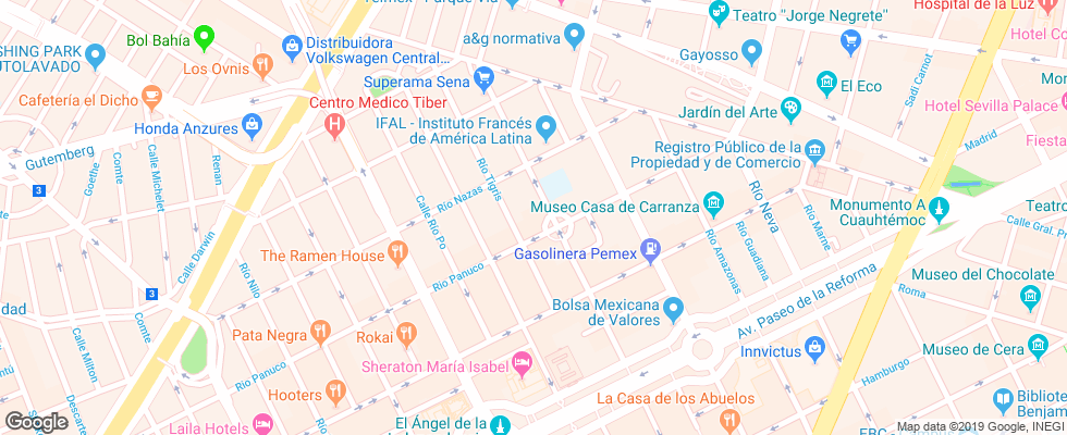Отель Bristol на карте Мексики