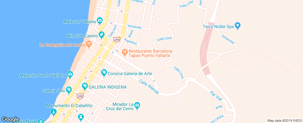 Отель Casa Iguana на карте Мексики