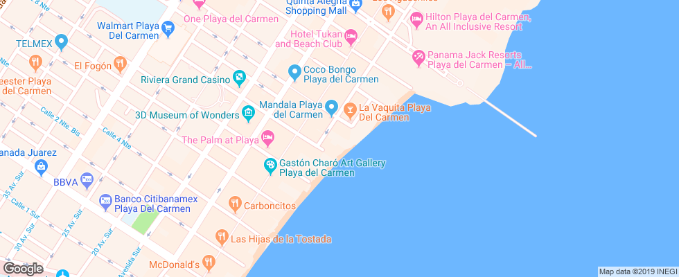 Отель Costa Del Mar на карте Мексики