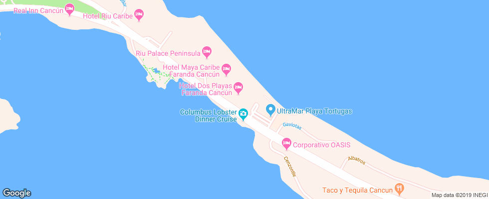 Отель Dos Playas Beach House By Faranda на карте Мексики