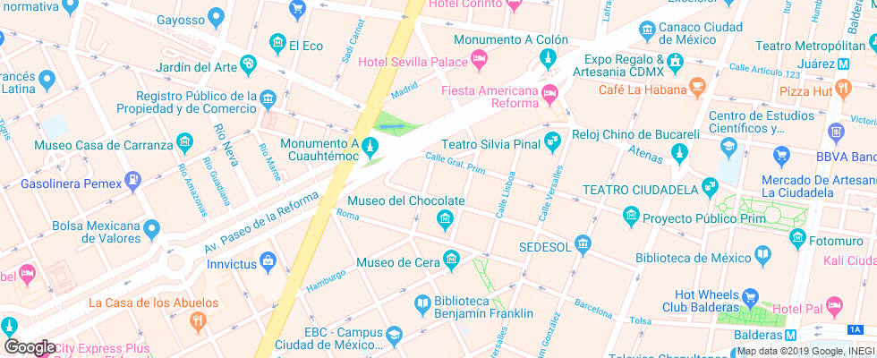 Отель El Ejecutivo на карте Мексики