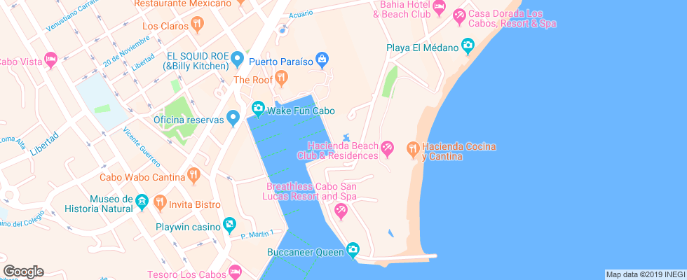 Отель Marina Fiesta Resort & Spa на карте Мексики