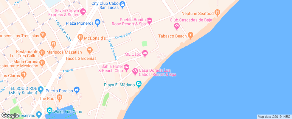 Отель Me Cabo на карте Мексики