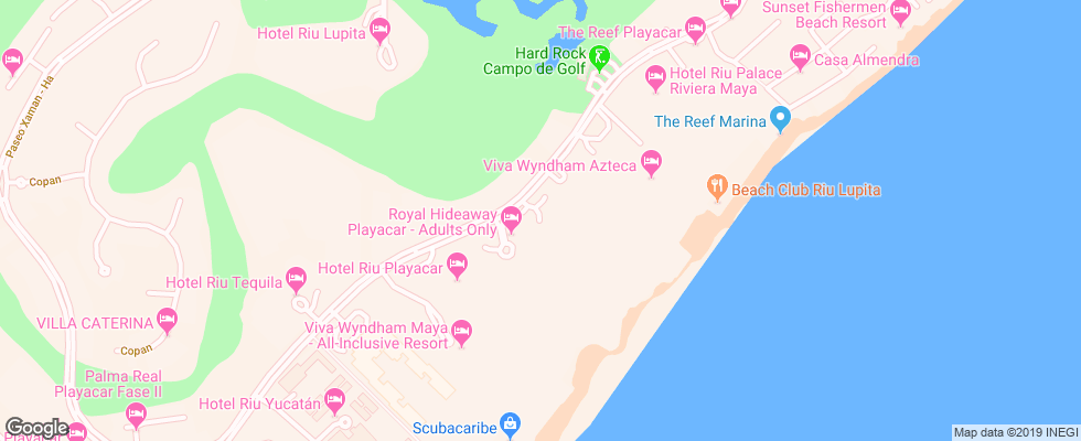 Отель Occidental Allegro Playacar на карте Мексики