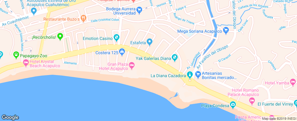 Отель Playa Suites Acapulco на карте Мексики