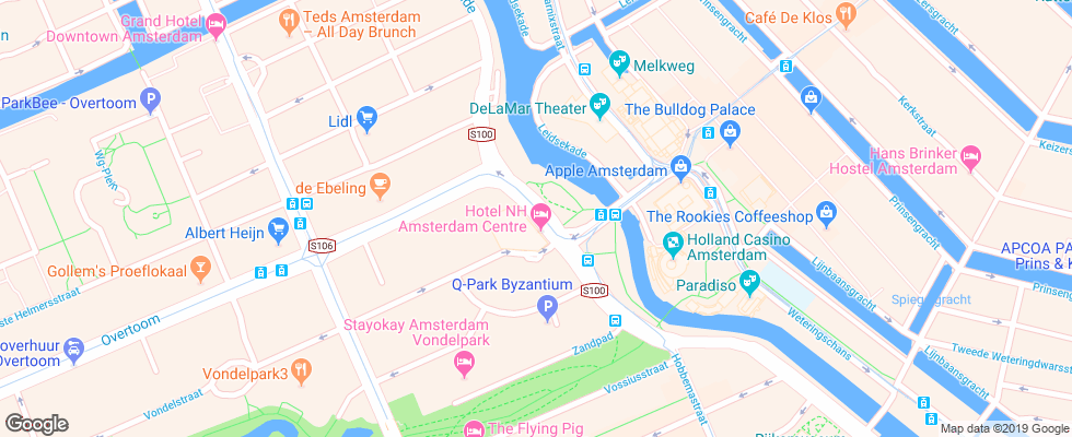 Отель Amsterdam Marriott на карте Нидерланд