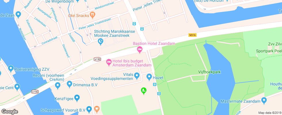 Отель Bastion Amsterdam/zaandam-Zuid на карте Нидерланд