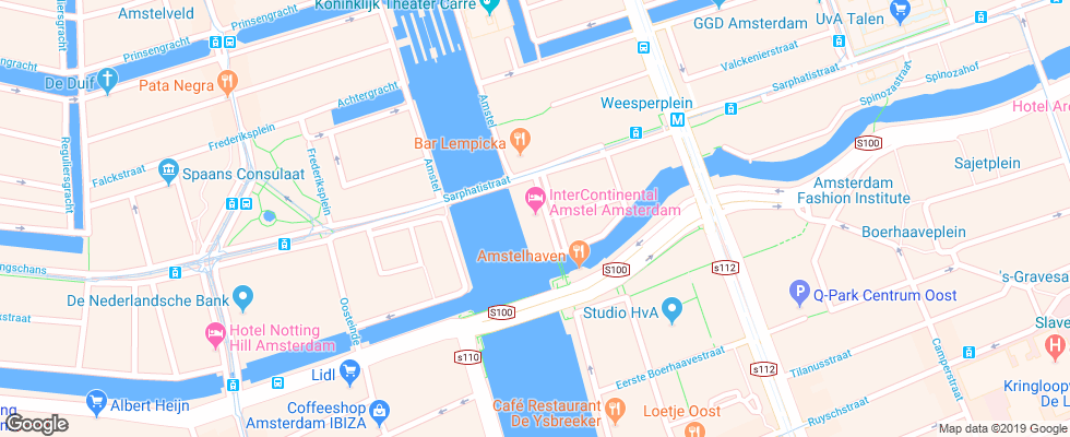 Отель Intercontinental Amstel на карте Нидерланд
