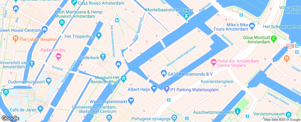 Отель Luxury Suites Amsterdam на карте Нидерланд