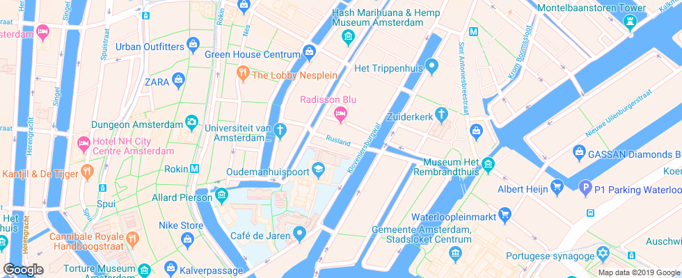 Отель Radisson Blu Hotel Amsterdam на карте Нидерланд