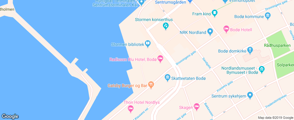 Отель Radisson Blu Hotel Bodo на карте Норвегии