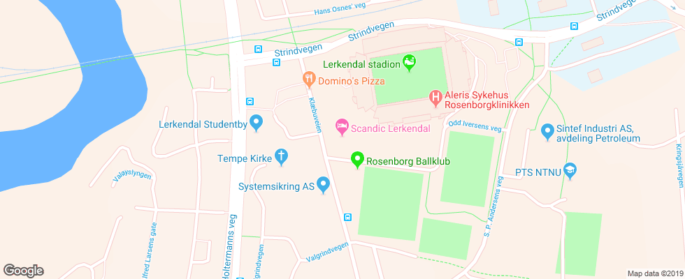 Отель Scandic Lerkendal на карте Норвегии