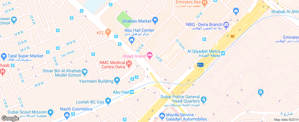 Отель Abjar Grand на карте ОАЭ