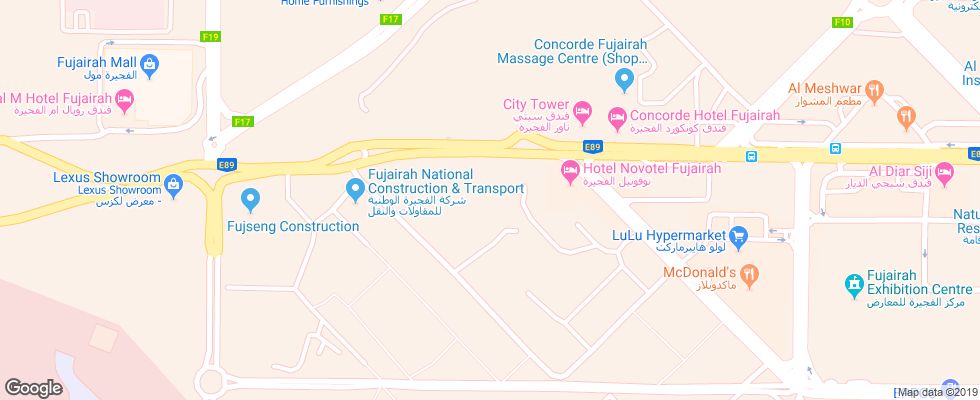 Отель Adagio Fujairah на карте ОАЭ