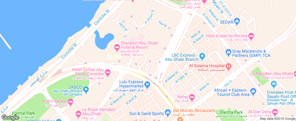 Отель Al Diar Mina на карте ОАЭ