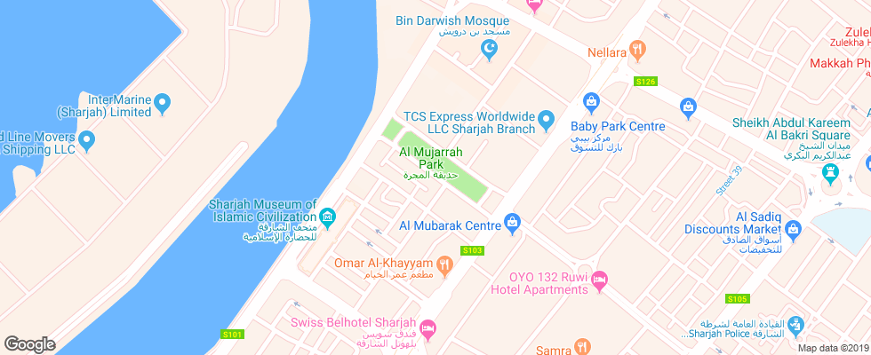 Отель Al Hamra Hotel на карте ОАЭ
