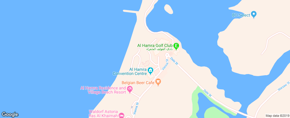 Отель Al Hamra Residence & Village на карте ОАЭ