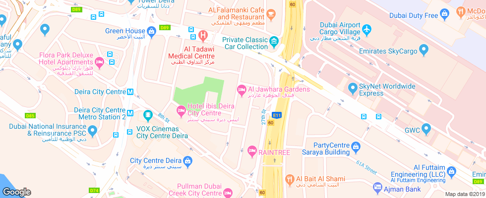 Отель Al Jawhara Gardens на карте ОАЭ