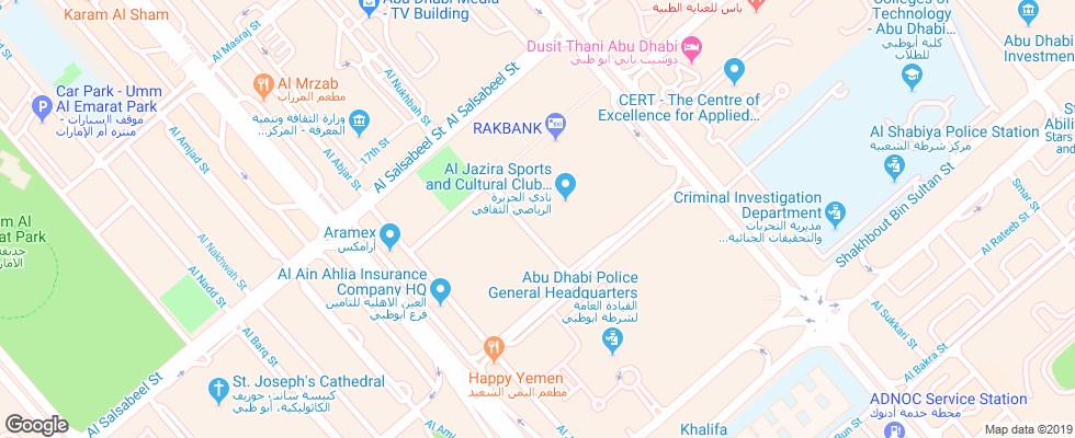 Отель Al Jazira Club на карте ОАЭ