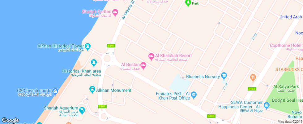 Отель Al Khalidiah Resort на карте ОАЭ