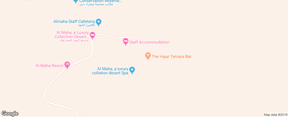 Отель Al Maha Desert Resort на карте ОАЭ