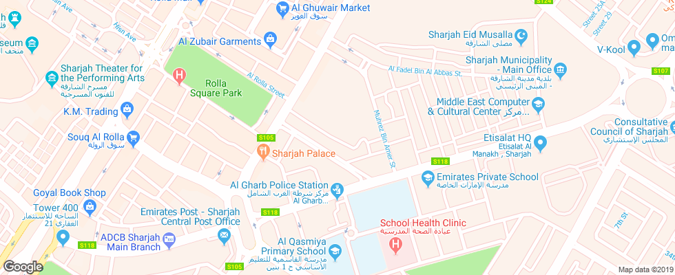 Отель Al Sharq Apartments Sharjah на карте ОАЭ