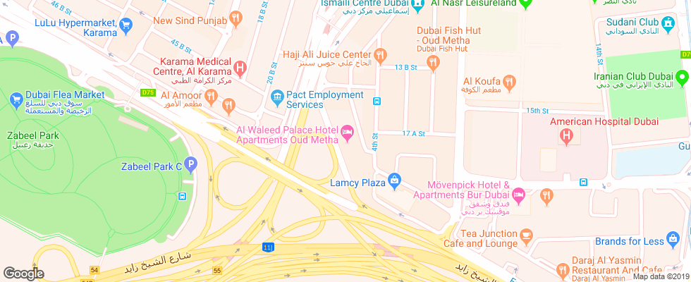 Отель Al Waleed Palace Hotel Apartments на карте ОАЭ