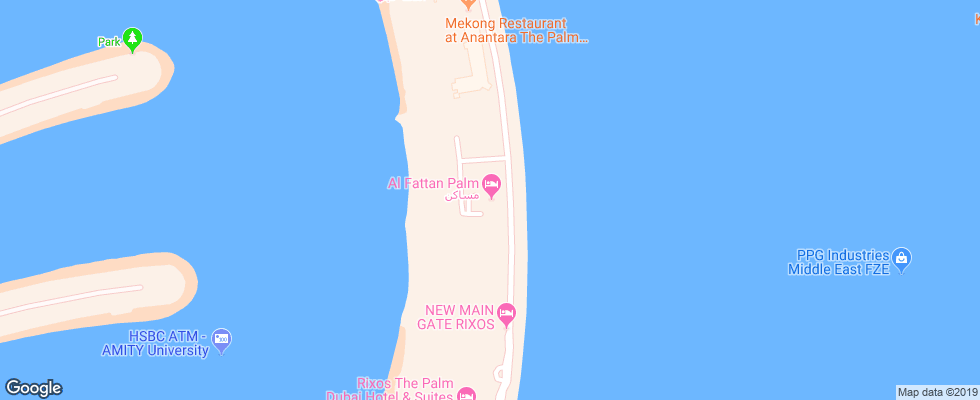 Отель Aloft Palm Jumeirah на карте ОАЭ
