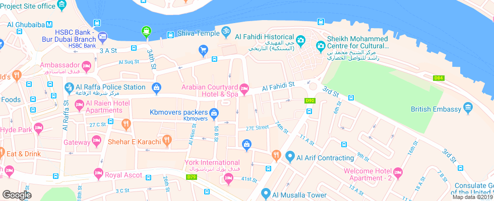 Отель Arabian Courtyard Hotel & Spa на карте ОАЭ