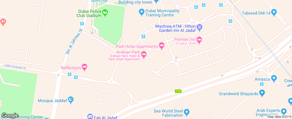Отель Arabian Park на карте ОАЭ