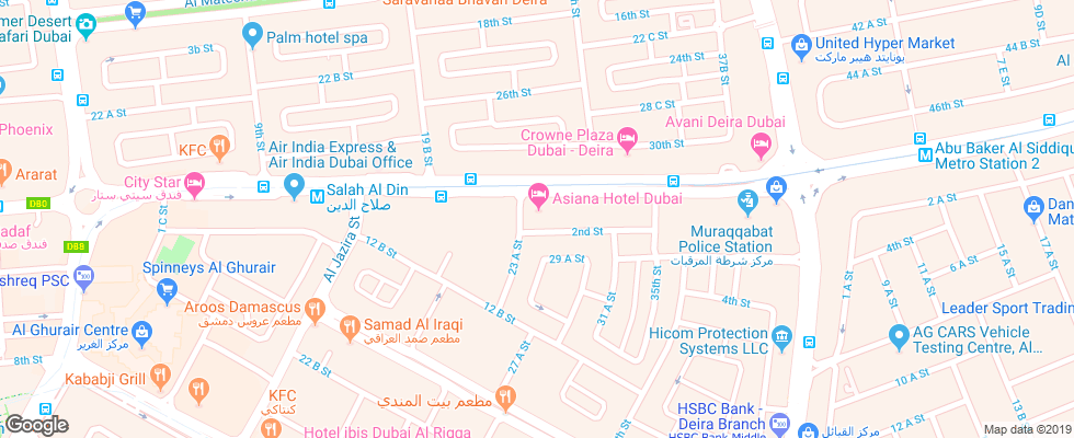 Отель Asiana Hotel Deira на карте ОАЭ