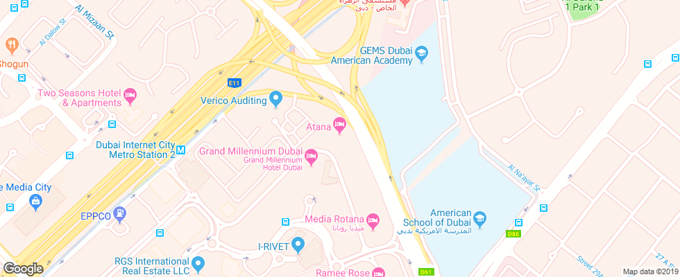 Отель Atana Hotel на карте ОАЭ