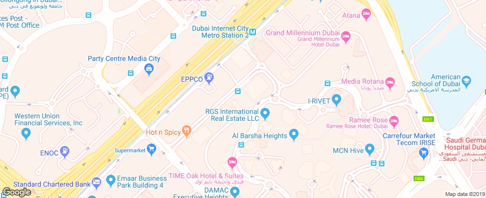 Отель Auris Metro Central на карте ОАЭ