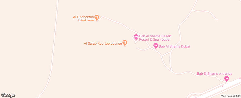 Отель Bab Al Shams Desert Resort & Spa на карте ОАЭ