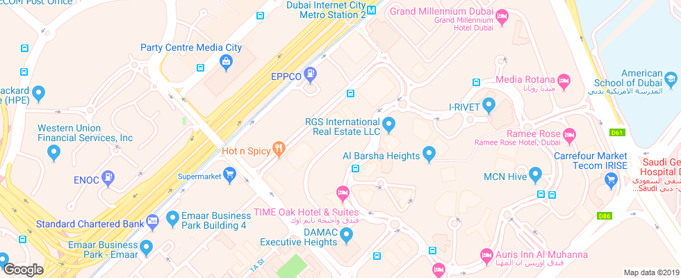 Отель Boutique 7 Hotel & Suites на карте ОАЭ