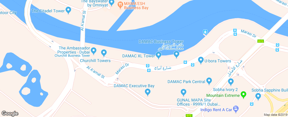 Отель Canal Central на карте ОАЭ
