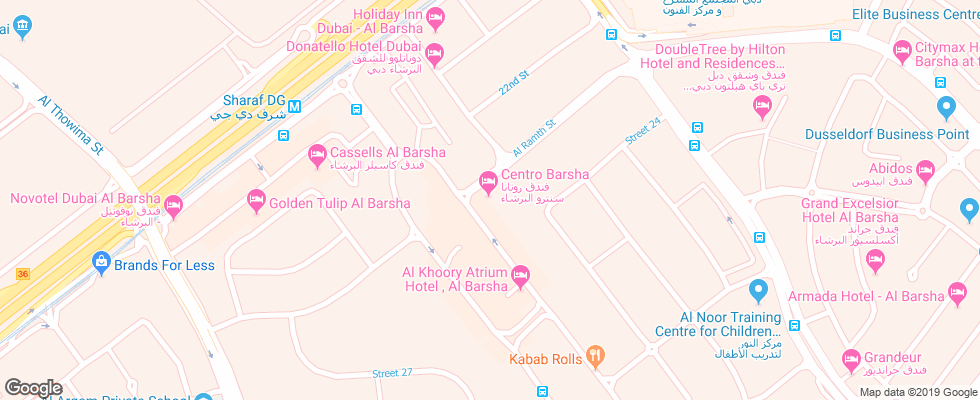 Отель Centro Al Barsha на карте ОАЭ