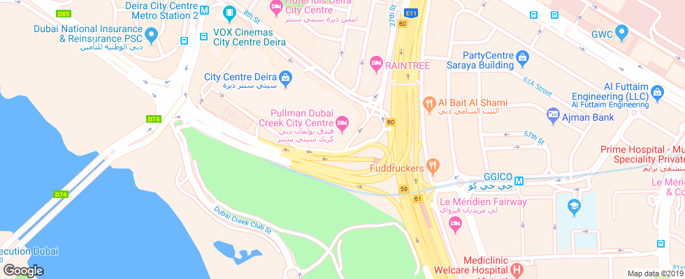 Отель City Centre Hotel By Pullman на карте ОАЭ