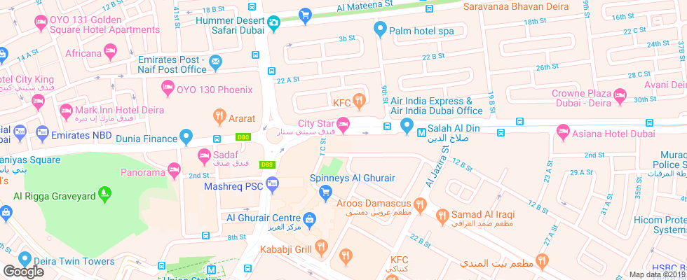 Отель City Star на карте ОАЭ