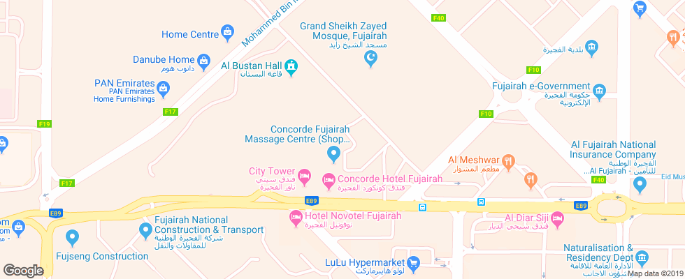 Отель City Tower Hotel на карте ОАЭ