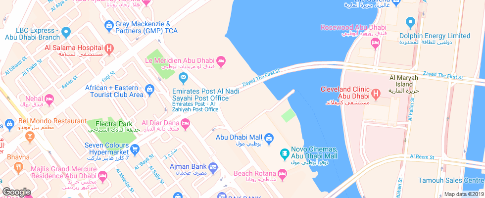 Отель Cristal Hotel Abu Dhabi на карте ОАЭ
