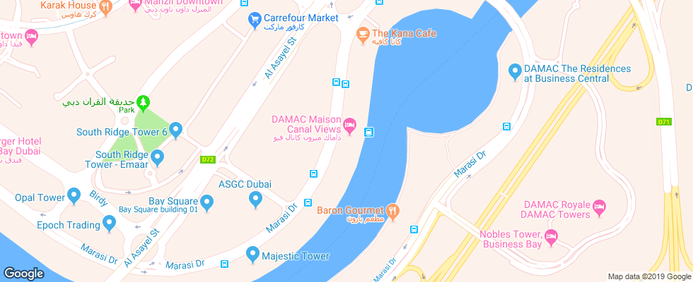 Отель Damac Maison Canal Views Apt на карте ОАЭ