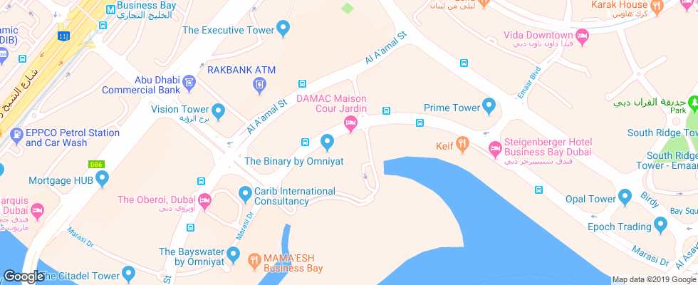 Отель Damac Maison Cour Jardin Hotel Apartment на карте ОАЭ