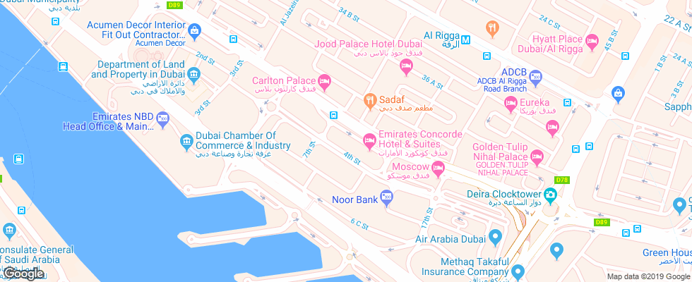 Отель Deira Suites Hotel Apartment на карте ОАЭ