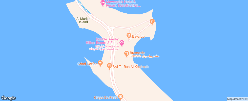 Отель Double Tree By Hilton Marjan Island Resort & Spa на карте ОАЭ