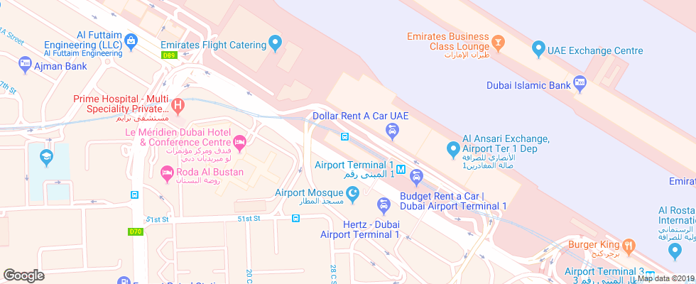 Отель Dubai International Airport на карте ОАЭ