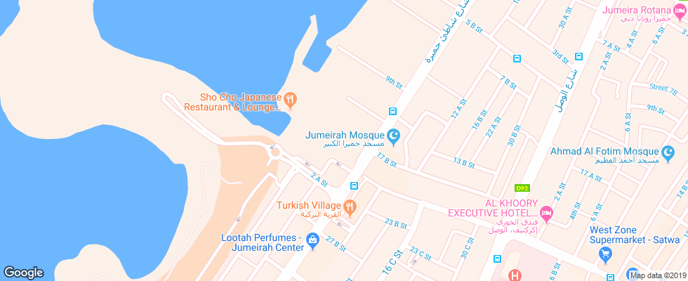 Отель Dubai Marine Beach Resort & Spa на карте ОАЭ