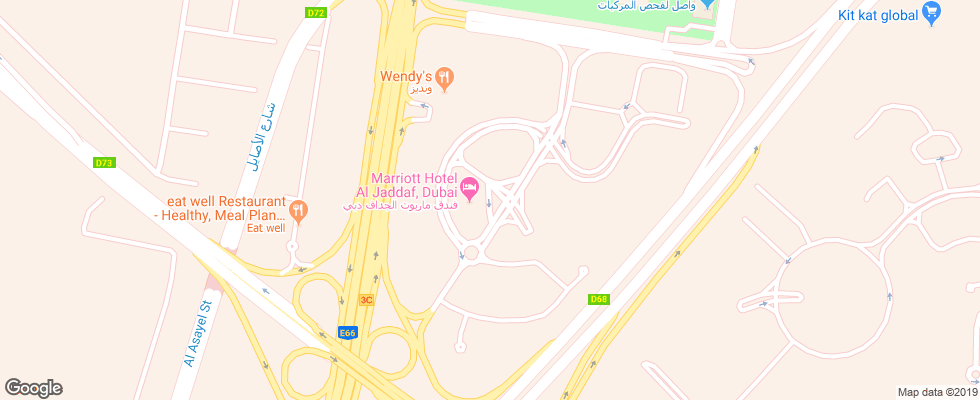 Отель Dubai Marriott Hotel Al Jaddaf на карте ОАЭ